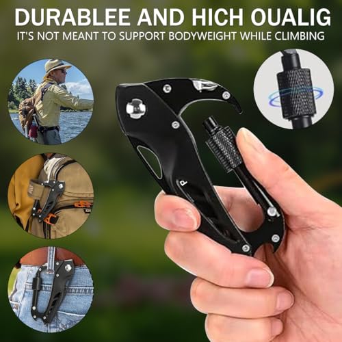 Optifit® Multifunctional Carabiner Keychain, Stainless Steel Heavy Duty Climbing Carabiner with Screwdriver, Bottle Opener, Best for Camping, Hiking, Cycling, Keychain, Outdoor Camping EDC Tool