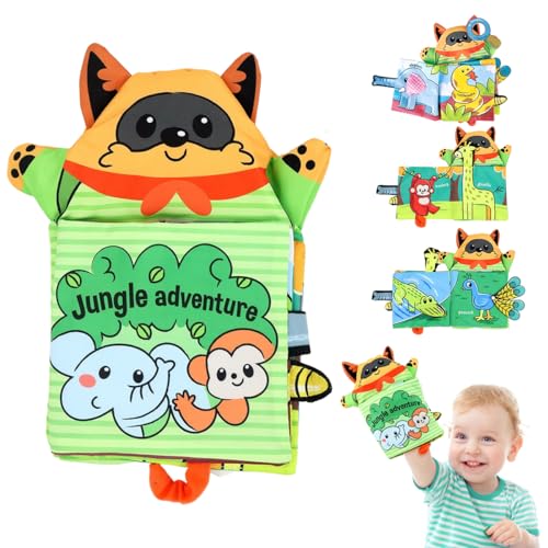 SNOWIE SOFT® Baby Cloth Book Hand Puppet Soft Cloth Book Cartoon 3D Cartoon Interactive Hand Puppet Cloth Book for Baby 6-18 Months