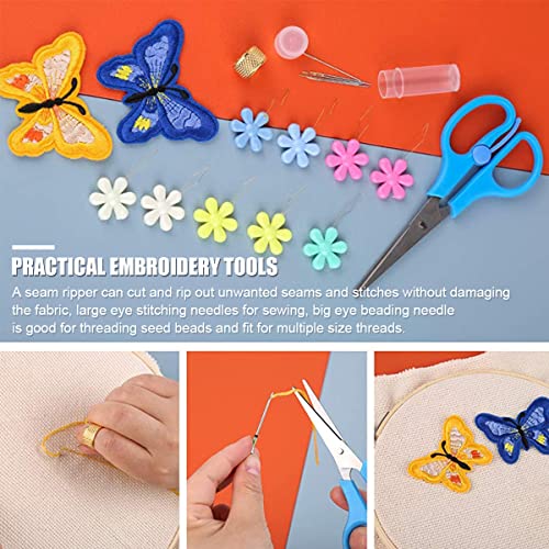 ELEPHANTBOAT® Tufting Punch Needles Kit for Threader Thimble Knitting Embroidery Poking Cross Stitch Craft Tools Embroidery Beginner