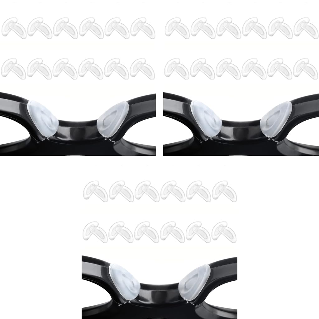 MAYCREATE Adhesive Eyeglasses Nose Pads with D Shape Anti Slip Design | 12 Pairs White Silicone