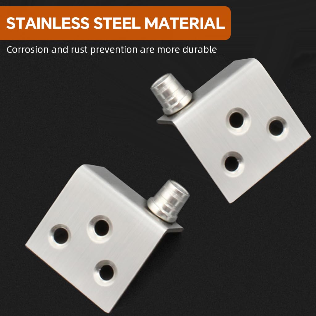 Serplex Door Hinges for Shaft Duct and Wooden Cabinets featuring Silent Shaft Mechanism | 2 Sets Stainless Steel Concealed Mount Design