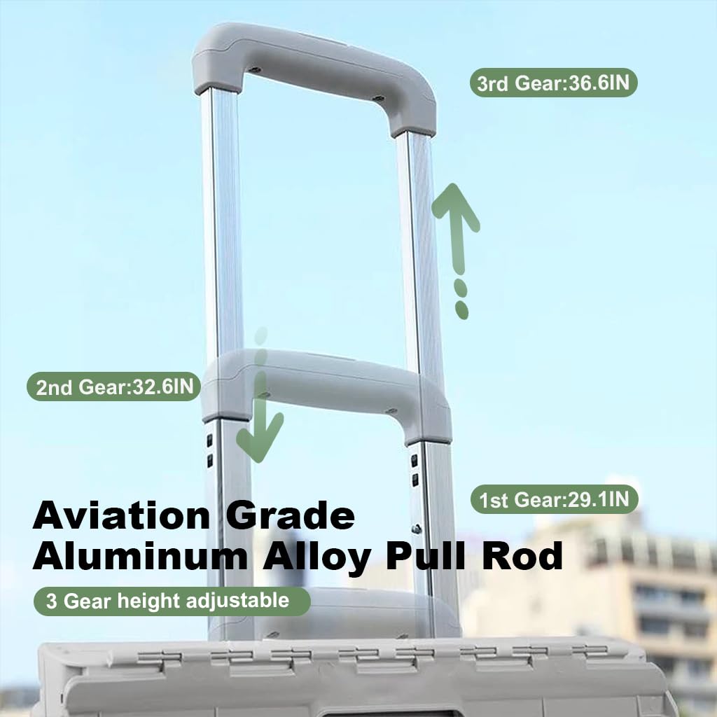 HASTHIP Folding Trolley for Groceries and Camping with 36.61 in Adjustable Handle | Aluminum Alloy Rugged Cart