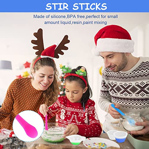 HASTHIP® Silicone Resin Measuring Cups Kit with Mixing Bowl Stir Sticks Spoons Droppers Finger Cots Coloring Silicone Mould Measurement for DIY Craft Jewelry Making 108PCS