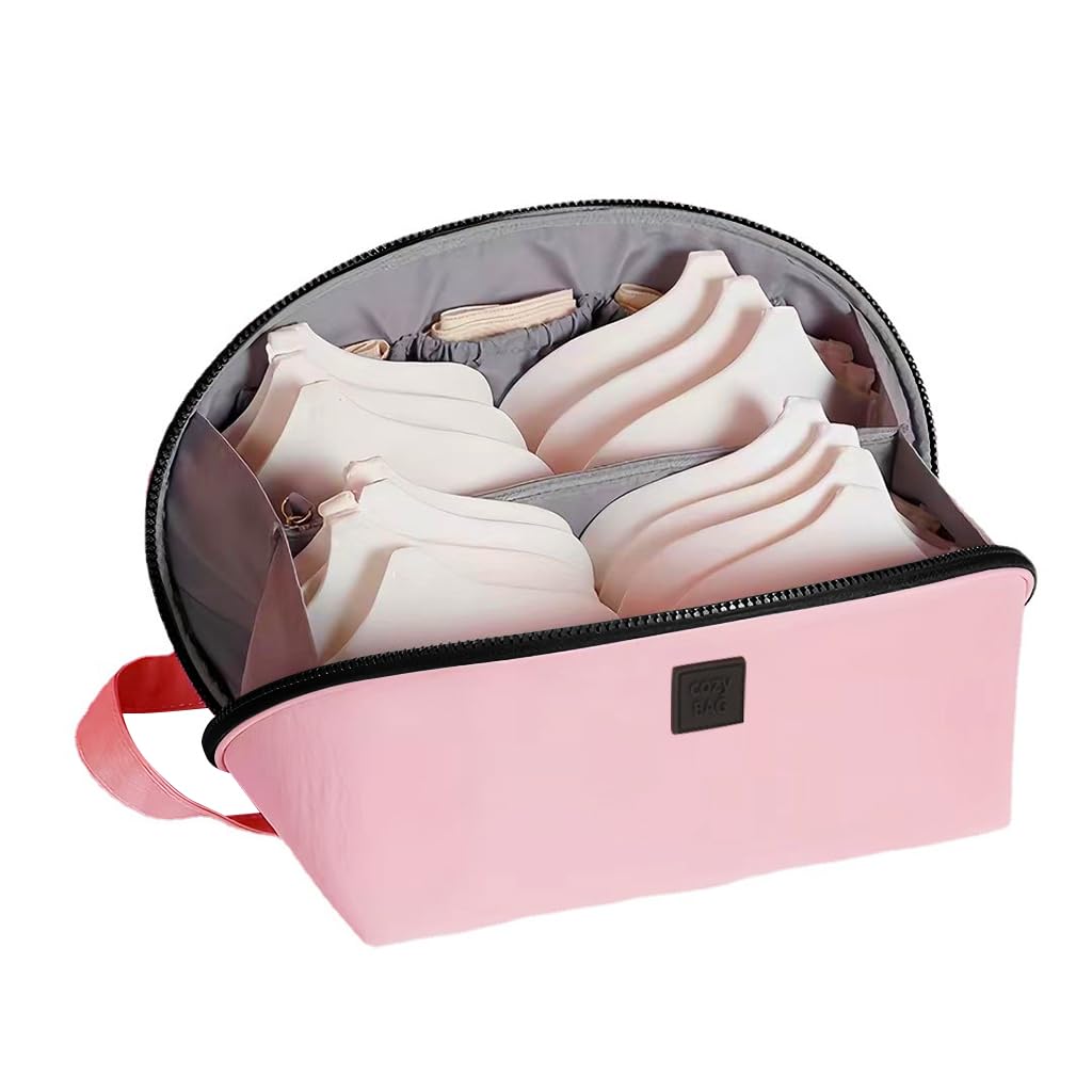 MAYCREATE Bra Organizer Bag for Travel featuring Multi Compartment Design and Waterproof Polyester