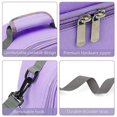 ZIBUYU® Breastmilk Storage Bag with Ice Pack Double Layer Warmer Insulated Strap Fits 6 Ounces Bottles Waterproof Mommy Diaper Bento Box Backpack Purple 3 PCS