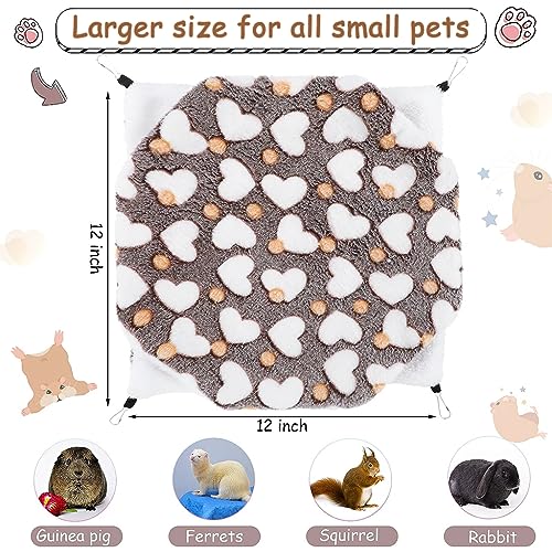 Qpets® Winter Hammock Bed for Small Animals, Hibernation Plush Hammock Bed Hanging Hamsters House Hidden Small Pets Sleeping Bag for Hamsters, Golden Bears, Mouse Cubs, Honey Gliders (S)