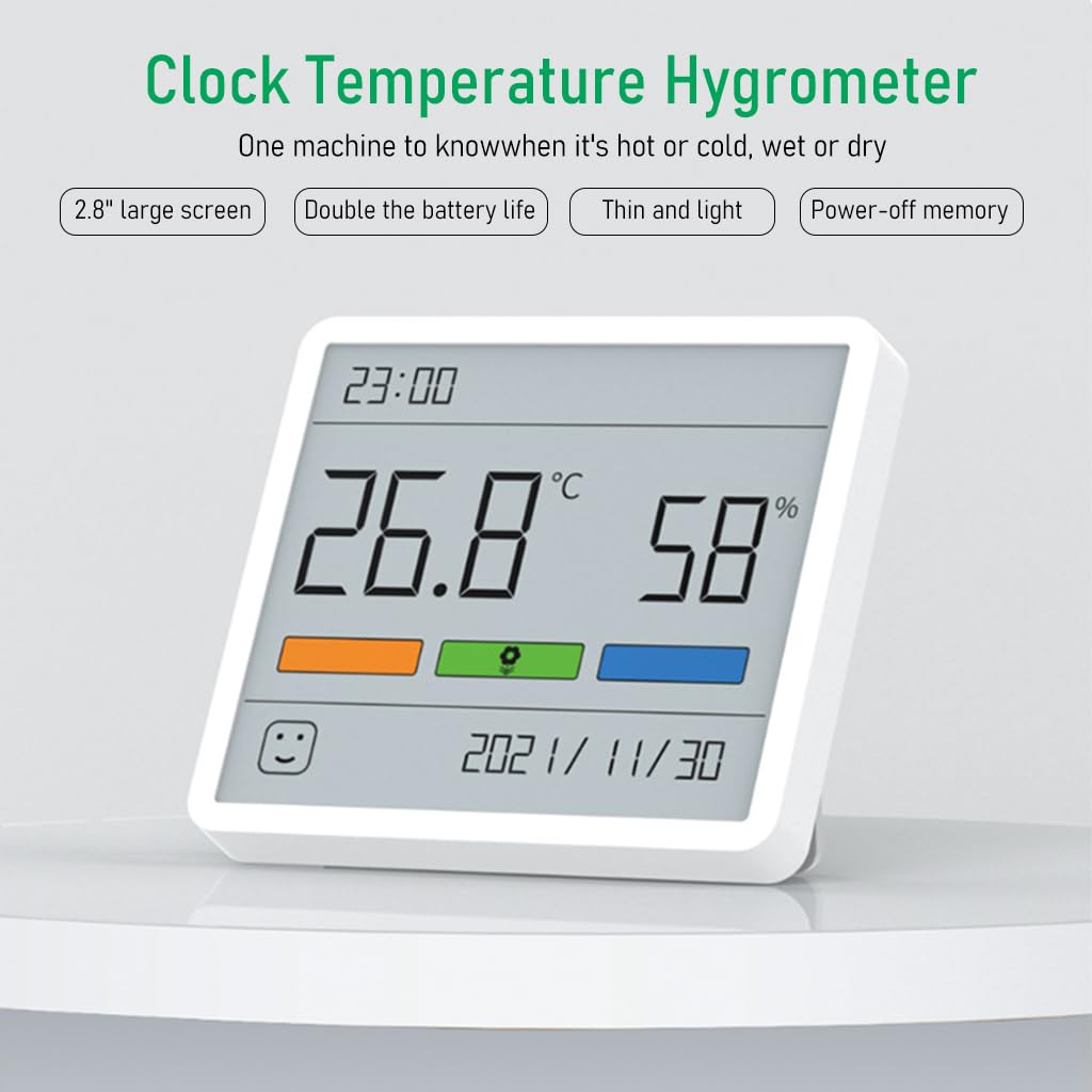 HASTHIP® Humidity Temperature Thermometer 2.8'' LCD Digital Temperature Room Hygrometer Gauge Accurate Humidity Meter for Indoor Thermometer Temperature Monitor for Home Office Green House