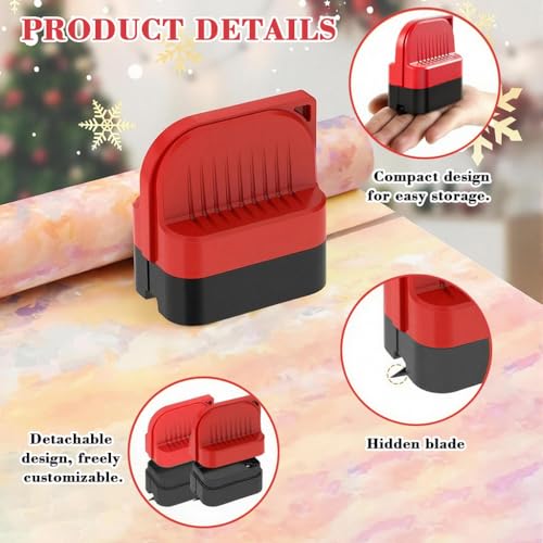 OFIFO® Wrapping Paper Cutter with Wheels | Straight Line Gift Wrap Cutter for Birthday and Christmas, Fits Various Rolls and Papers-Multicolor