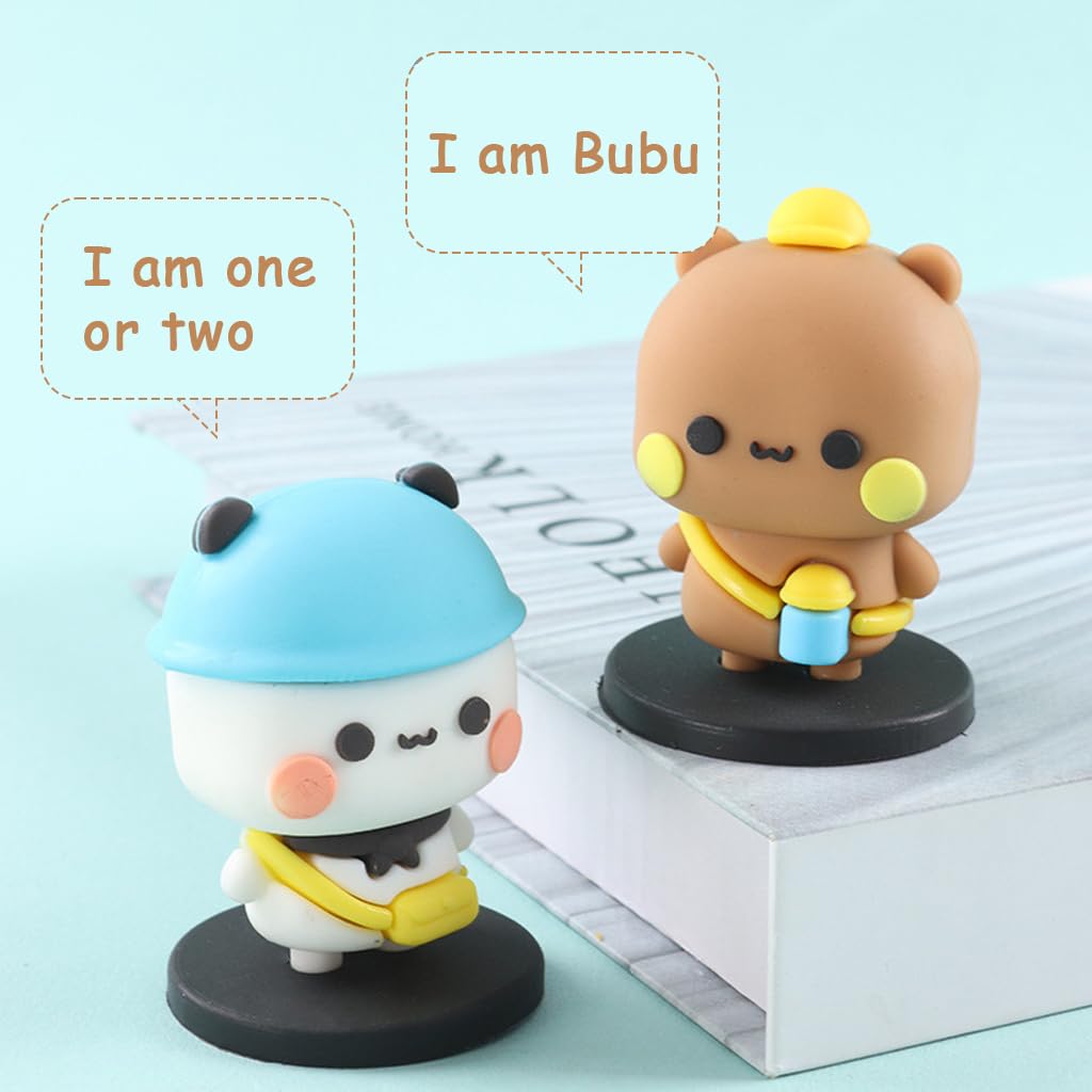 STHIRA Cute Cartoon Car Ornaments for Dashboard and Desk Decor | 2Pcs Bear Figurines