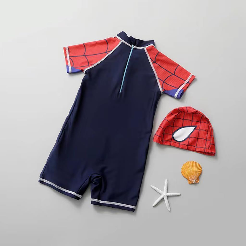 Zibuyu Swim Suit for Kids Boys with UPF 50+ Protection featuring Superhero Print | Soft Stretchy Polyester Spandex Set 5-6 Years