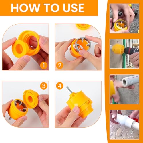 Serplex® Plastic Pipe Tap Die Set with Snap-On Threading Dies 1/2 3/4 1 for PVC Pipes Thread Maker Tool Electric Drill Cutting Pipe Threaders 3PCS