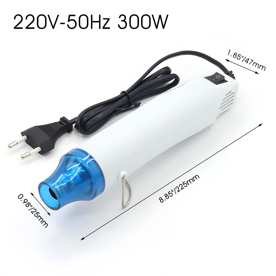 ZIBUYU Hot Air Gun for DIY Crafts with Dual Heat Vents 300W Power and 225x47mm Size | Quick Heating