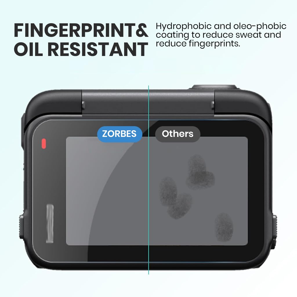 ZORBES Action Camera Screen Protectors for Insta360 Ace Pro 2 with 6PCS HD Anti‑glare Tempered Glass | Anti‑scratch Lens and Display Coverage