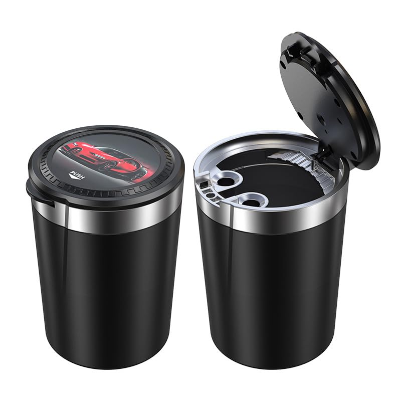 STHIRA® Car Ashtray with Lid, Detachable Stainless Smokeless Auto Ashtray