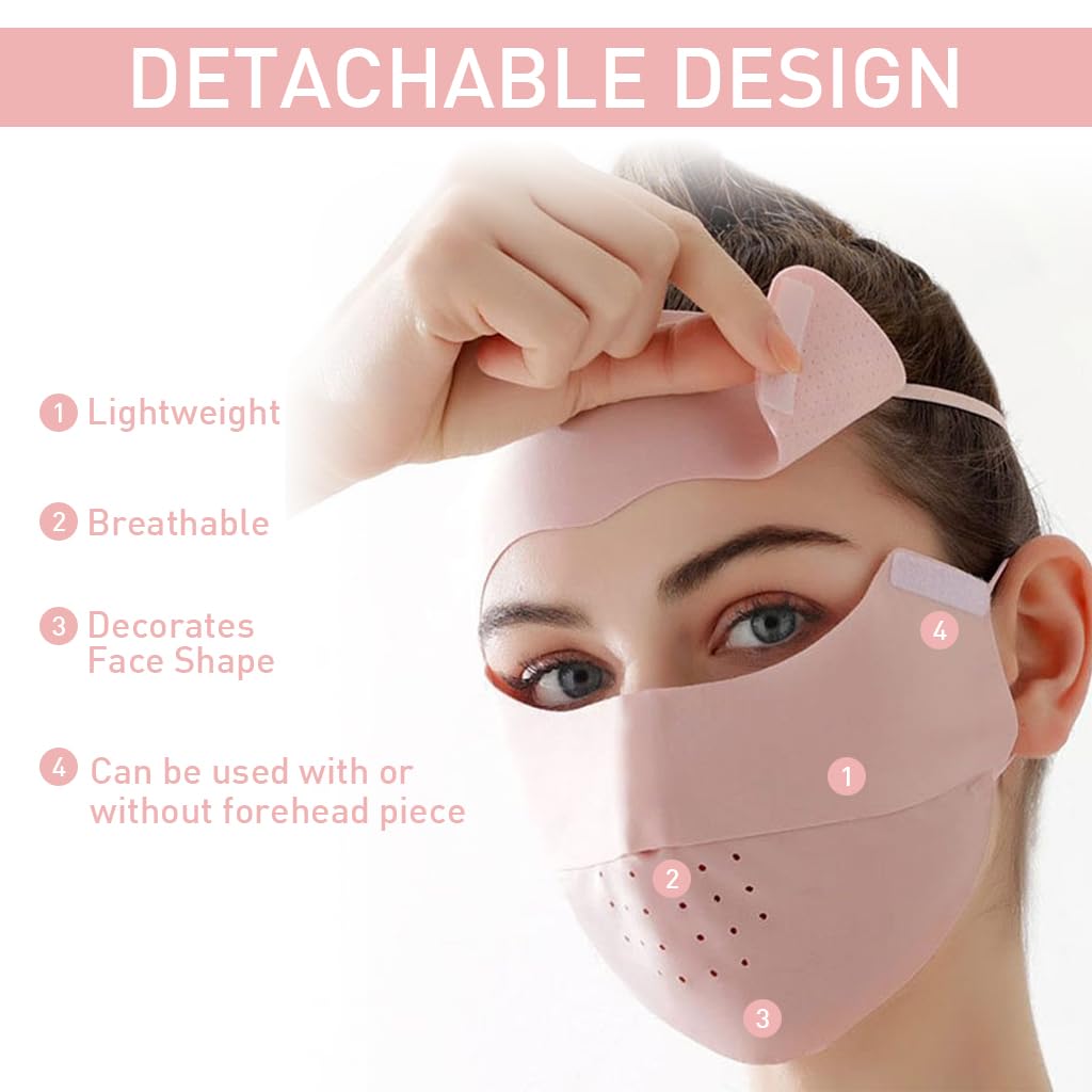 PALAY Face Mask for Sun Protection with UPF 50+ Ice Silk Cooling Cover for Women | 2PCS