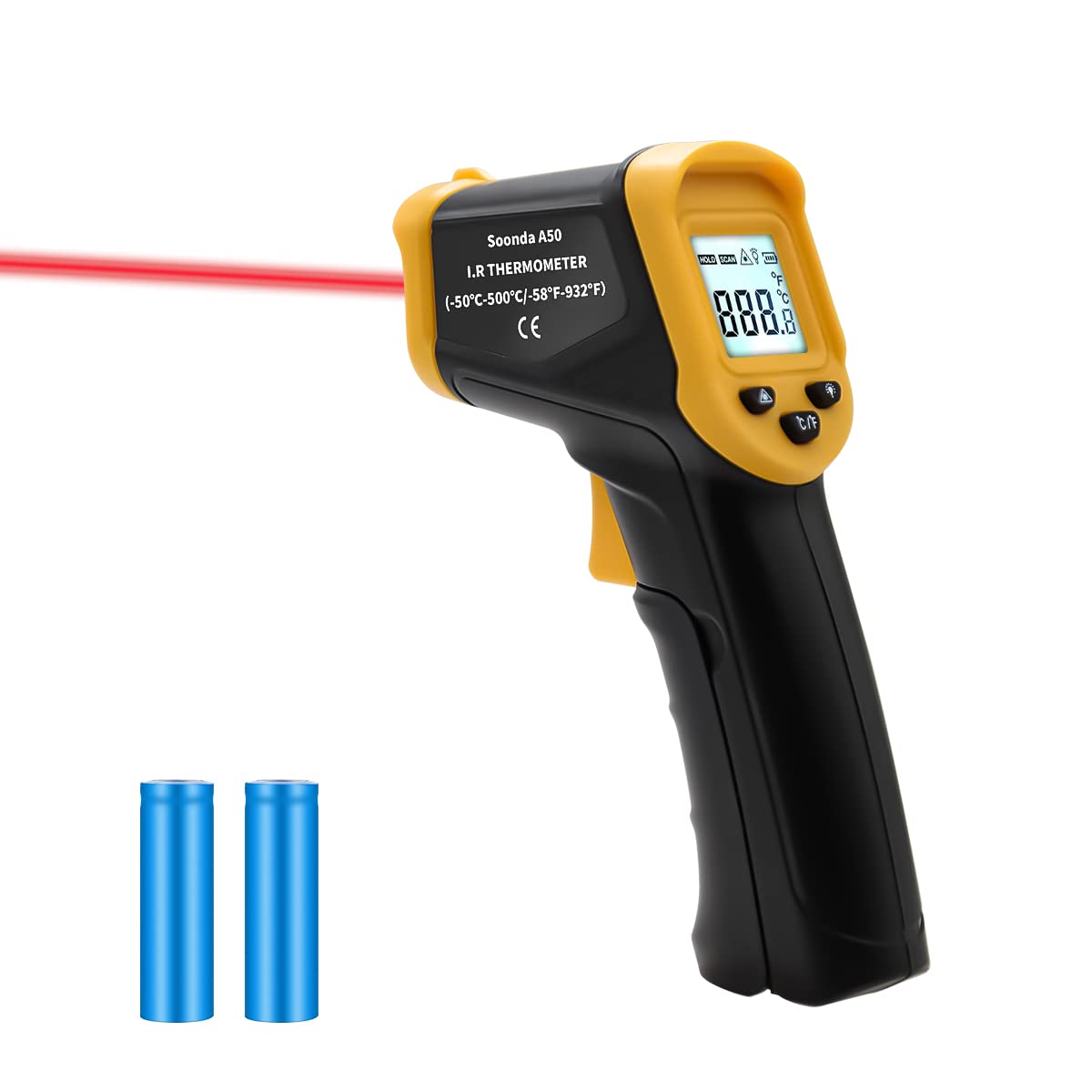 HASTHIP® Infrared Thermometer Gun Non Contact Digital Temperature Gun Industrial Laser Infrared Thermometer with Overheat/Low Temperature Warning (-50°C ~ 400°C) for Industrial Use (Not for Humans)