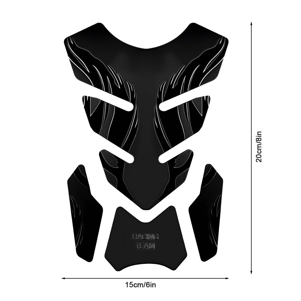 STHIRA Motorcycle Oil Tank Sticker for Decoration with 3D Embossed Fish Bone Design | Waterproof PVC Decal