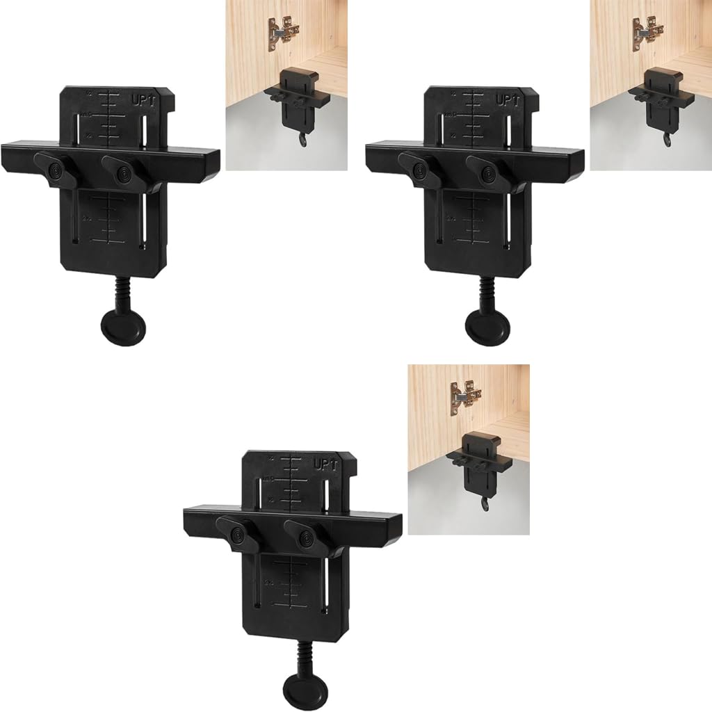 Serplex Cabinet Door Installation Positioner for Wooden Panels with Adjustable Clamp 3PCS