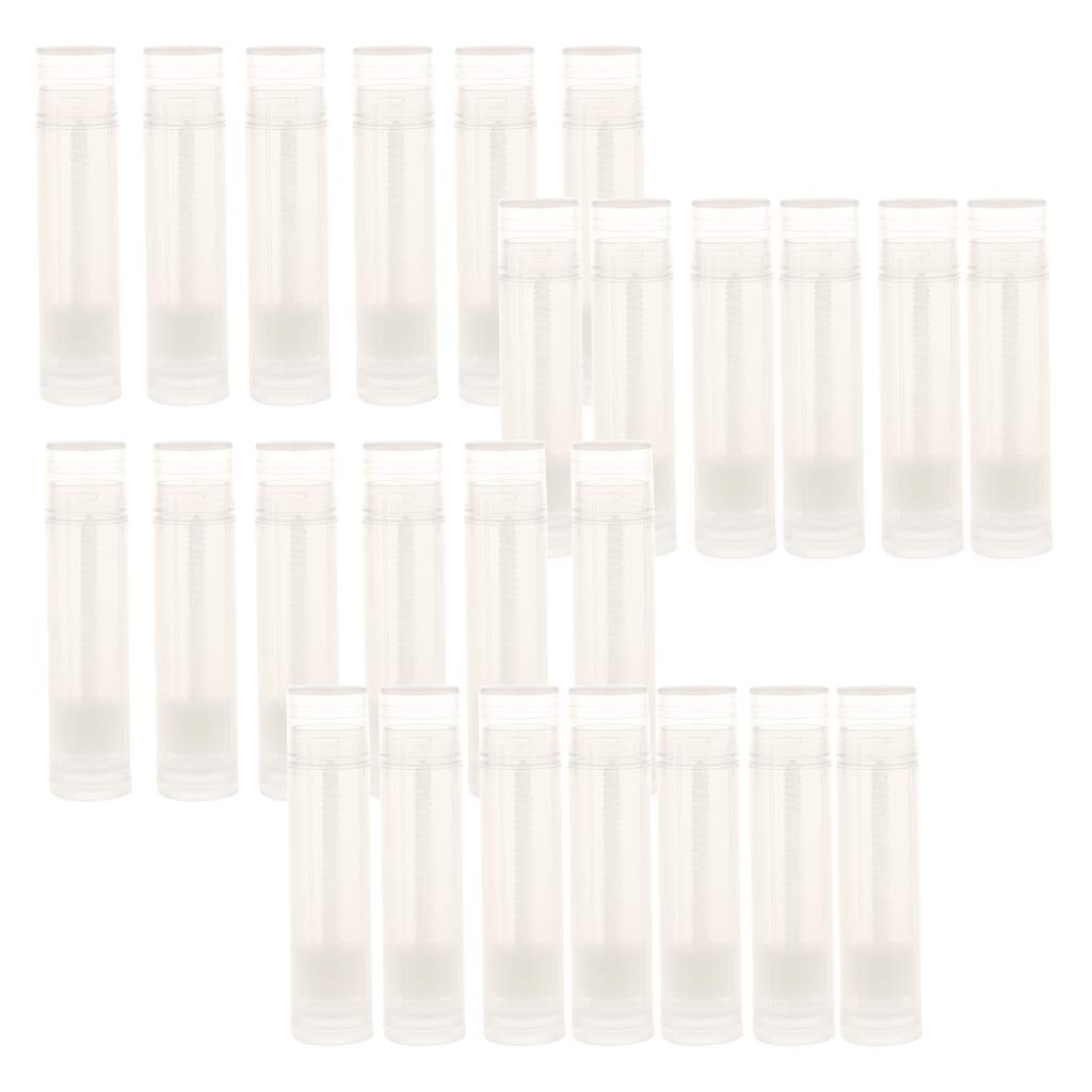 MAYCREATE® Phenovo 25 Pieces 5g Clear Empty Plastic Lip Gloss Lip Balm Cream Tubes Lipstick Refillable Bottles Cosmetic Containers Set