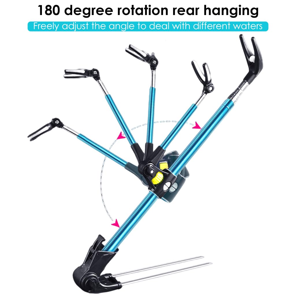 Proberos Fishing Rod Holder 1.7m Retractable Aluminum Stand with Ground Nail Bank Set | Lake Use 2PCS