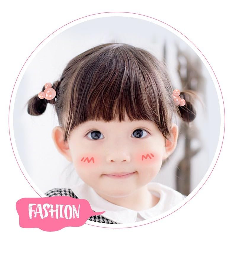 ZIBUYU Kids Rubber Bands for Girls with Sweet Acrylic Pendants 20 Pcs | Cute Hair Ties