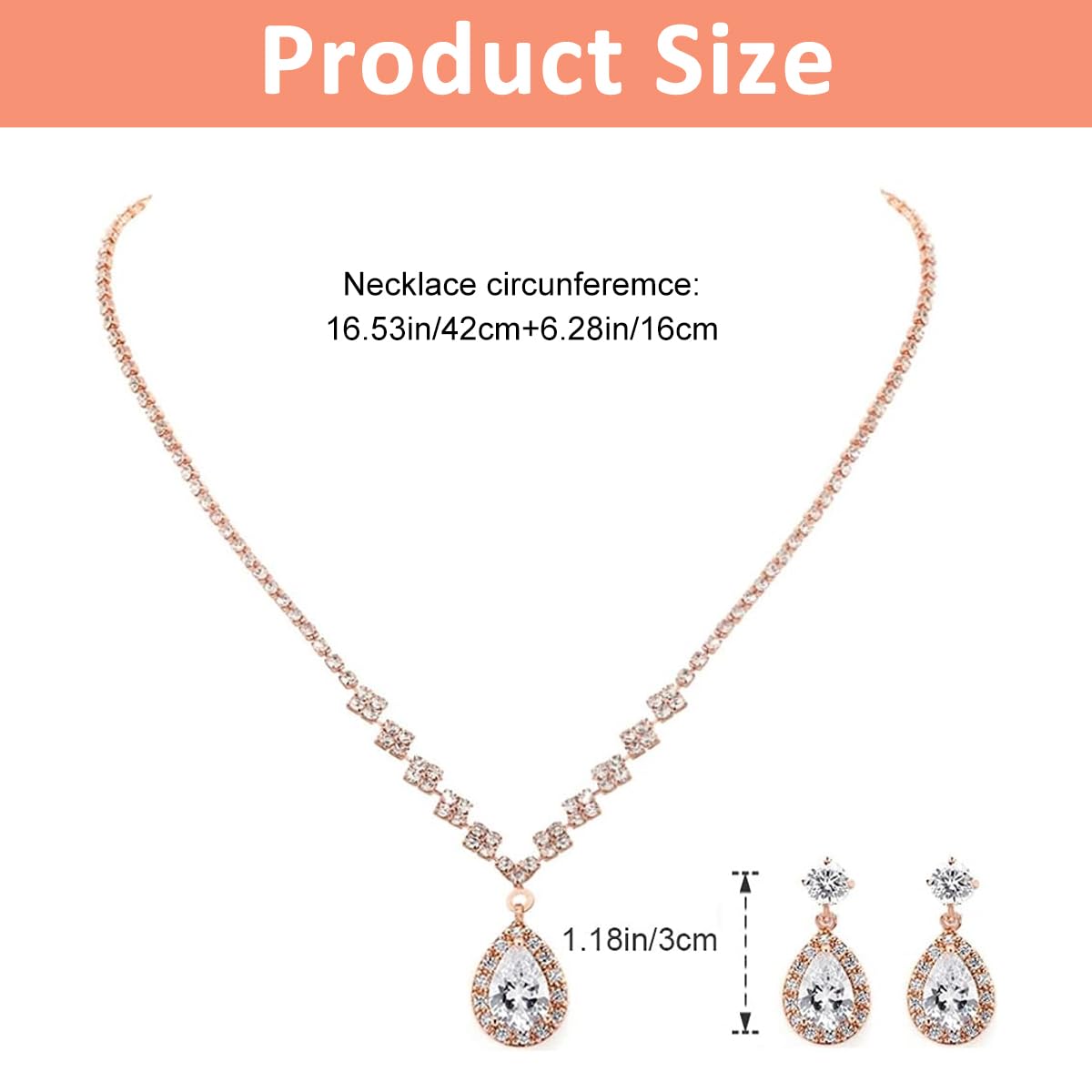 SANNIDHI® Necklace Set for Women Girls Shining Jewellery Set With Earrings Crystal Wear Rhinestone Choker Necklace Costume Jewelry Anniversary