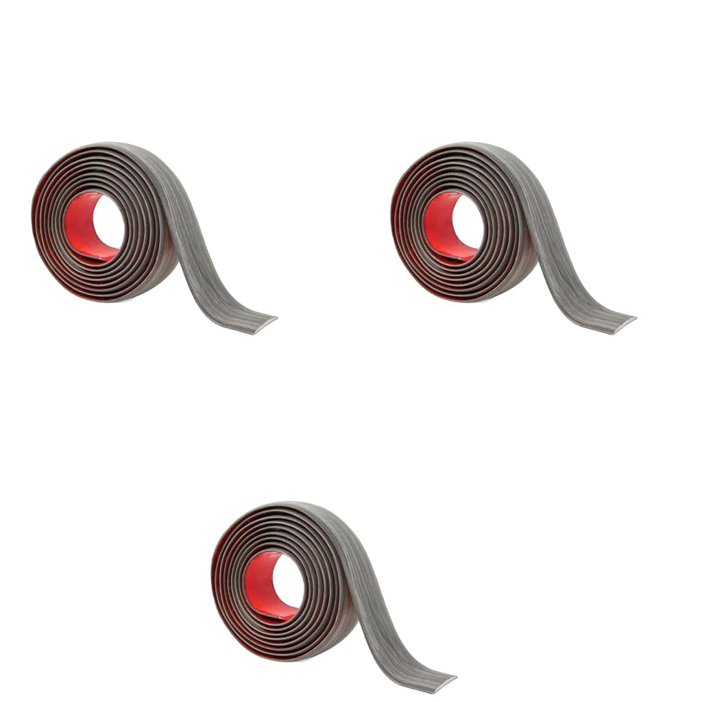 HASTHIP Floor Transition Strip for Joining Gaps and Carpet Thresholds 47.2 x 1.57 in Gray 3PCS | Scratch‑Resistant PVC Self Adhesive Design