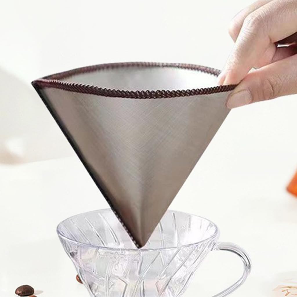 Supvox Stainless Steel Coffee Filter for Pour Over with Fine Mesh | 3–4 Cup Reusable Design