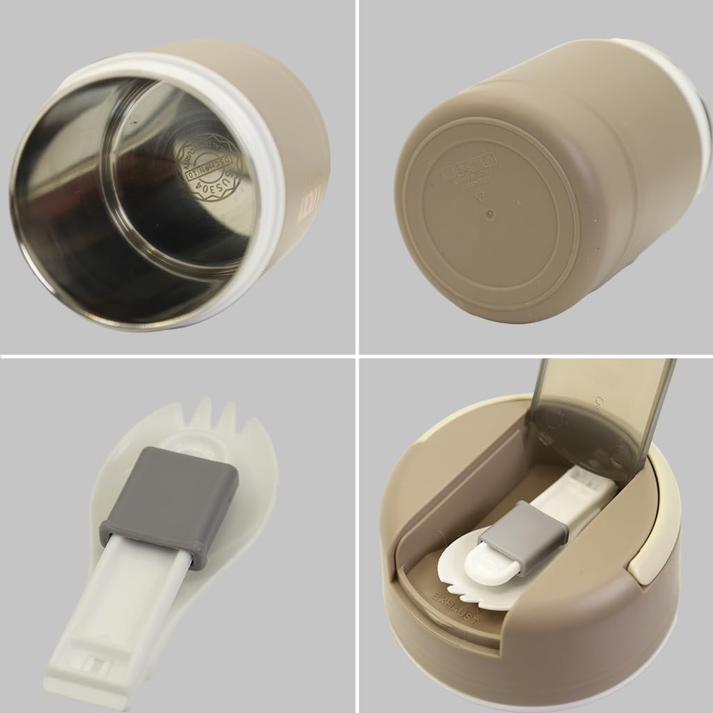 Supvox Thermal Cup for Soup and Oatmeal with 600ml Capacity Featuring Leak‑Proof Lid and Folding Spoon | Food Grade 304 Stainless Steel