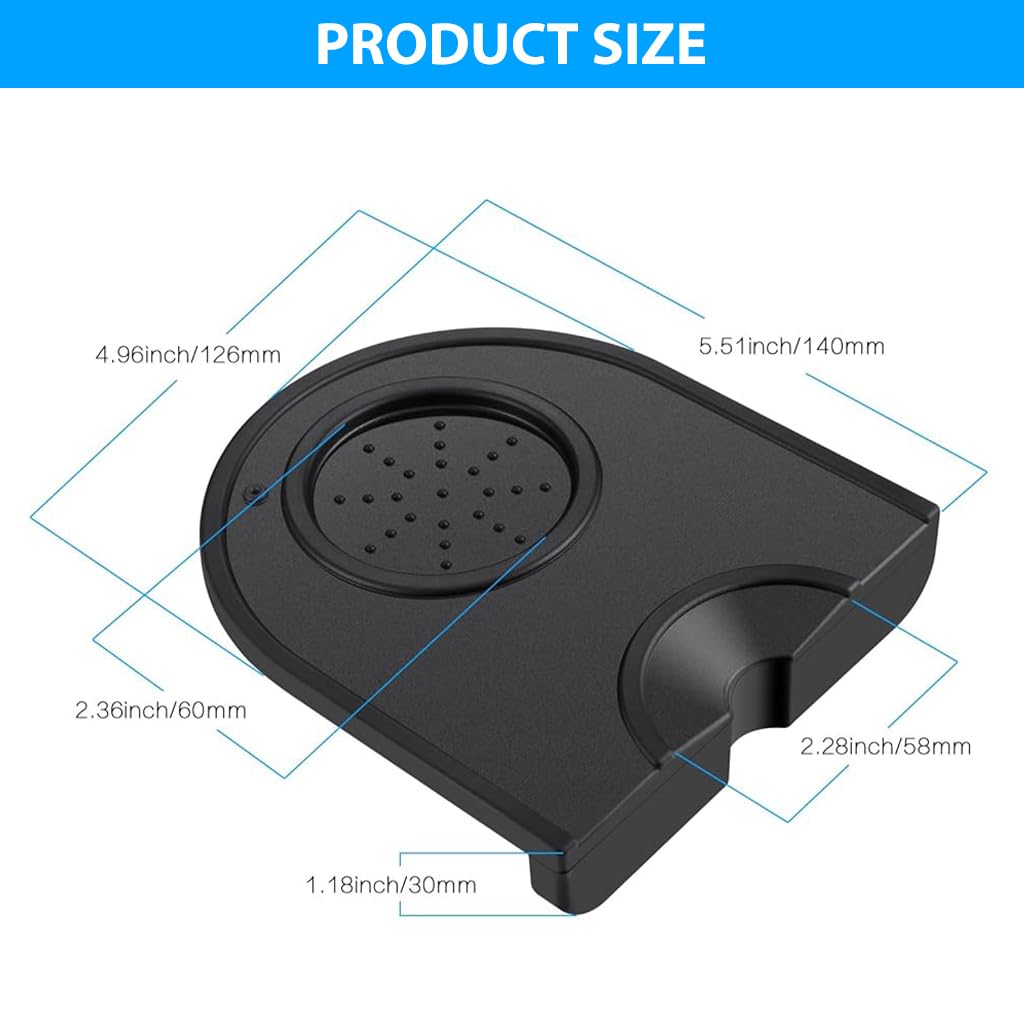 Supvox Silicone Coffee Tamper Mat for Espresso Bars 12.5x14cm with Non Slip Surface | Food Grade Silicone Counter Protector