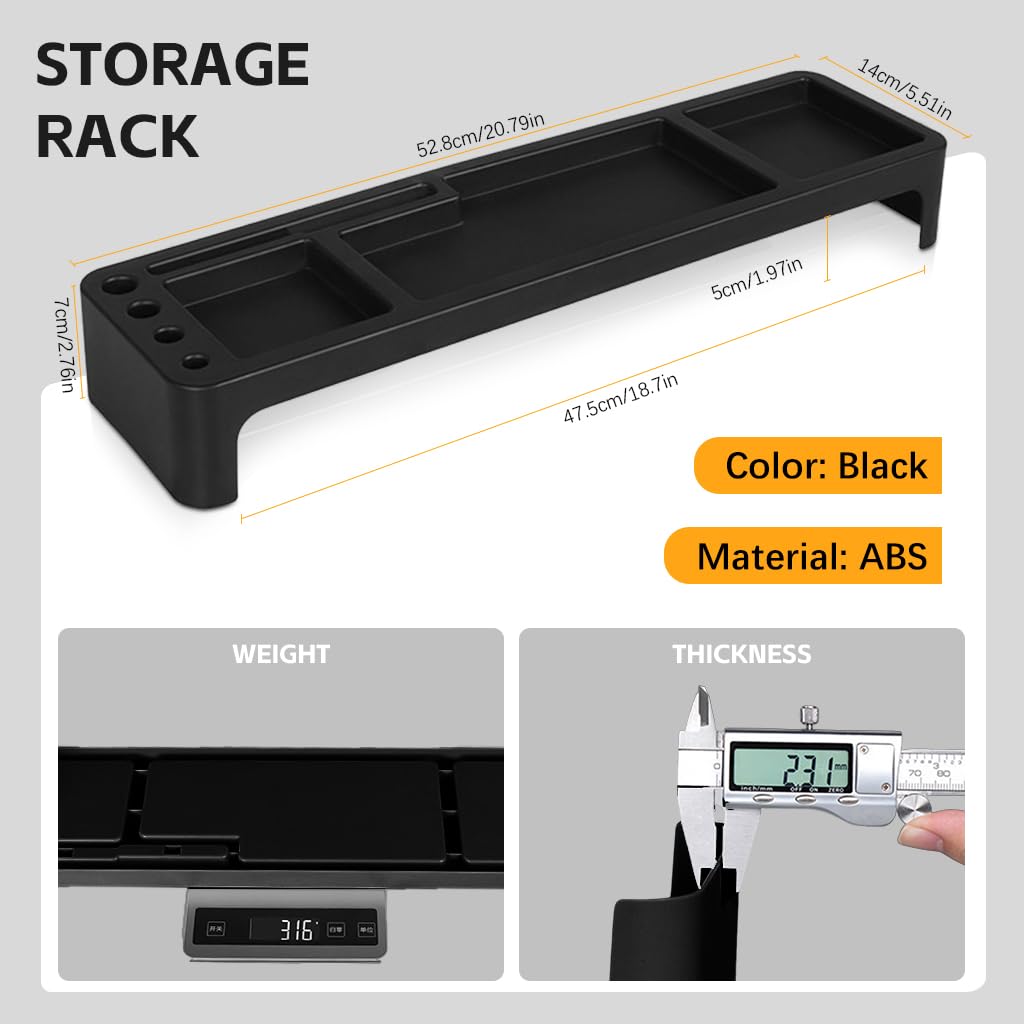 ZORBES® Desk Organizer Shelf Space Saving Office Desk Organizer Pen Holder Multi Compartment Stationeries Tools Organzier Over Keyboard Organzier Stand, 47.5x14x7cm