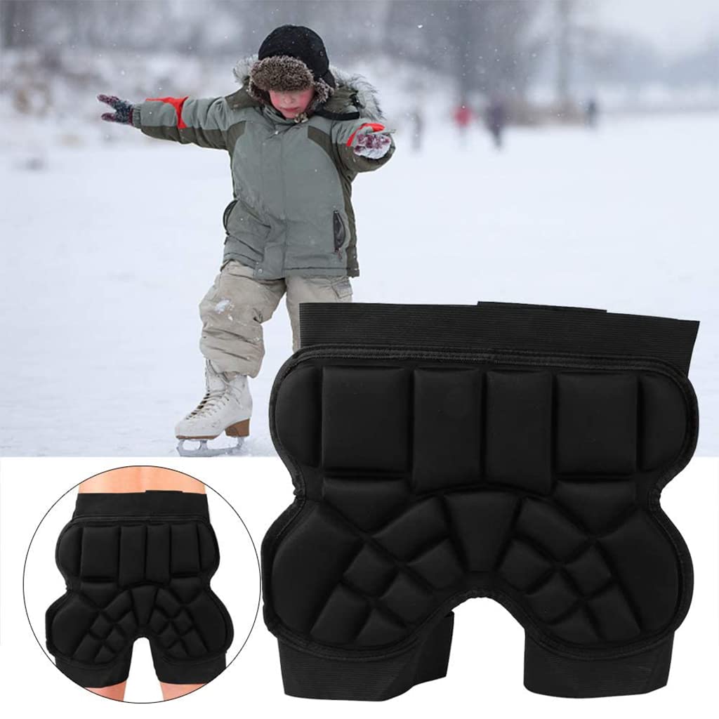 Optifit Children Sports Butt Pad for Ski and Skate Protection featuring Soft EVA Foam | 3PCS Black