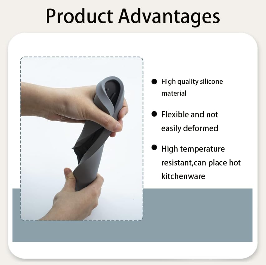 ZIBUYU Multi Purpose Sink Drainer Mat for Kitchen with Angled Drain Spout | Non Slip Silicone Organizer Tray