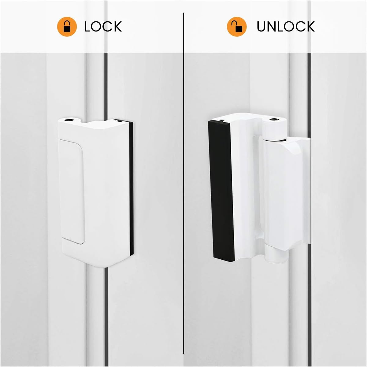 Supvox Home Security Door Reinforcement Lock with 5 Screws for Inward Swinging Doors | 800 lbs Aluminum Alloy Child Proof Latch