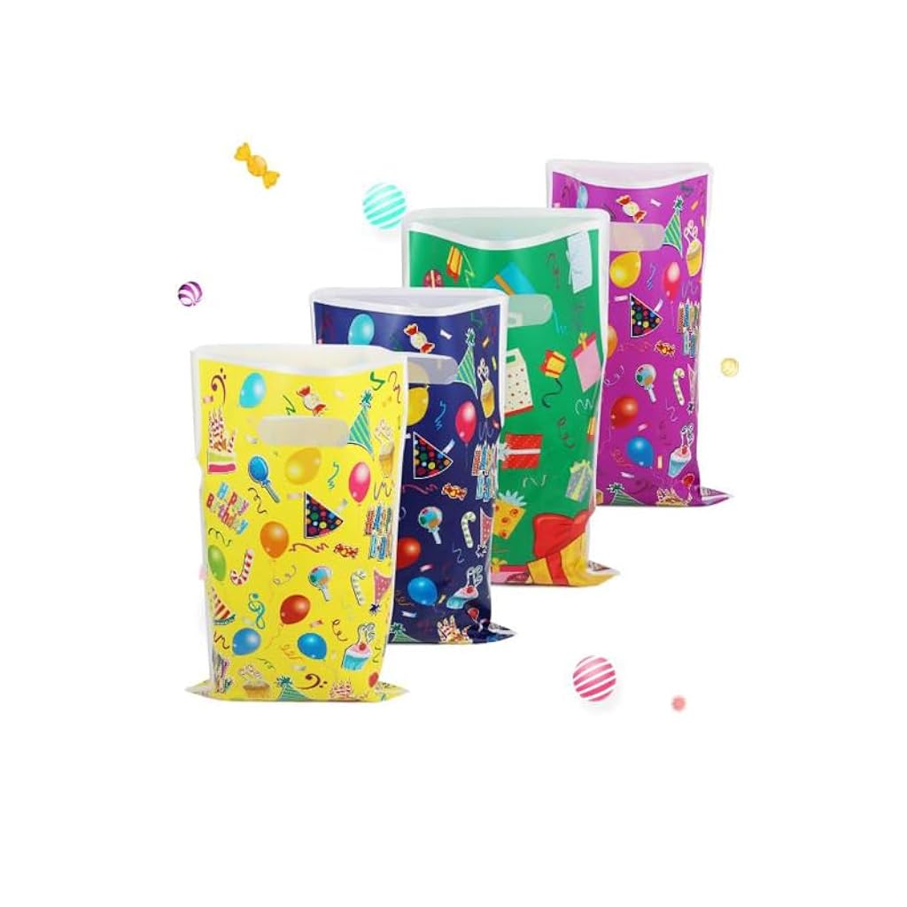 ZIBUYU® 40PC Gift Bags Medium Size, Return Gifts for Birthday Party Goodie Bags for Kids Happy Party Small Gift Bag Bulk for Wedding, Thanksgiving, Christmas, New Years(16.3 * 25.5Cm)