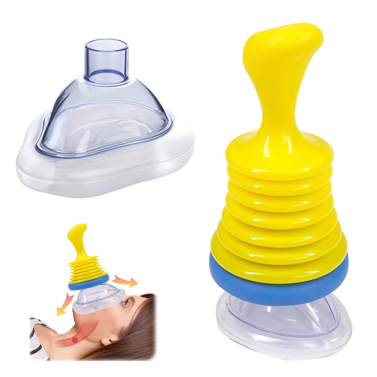 MAYCREATE Choking Rescue Device for All Ages with Ergonomic Suction Plunger and Two Masks | Travel Ready First Aid Kit