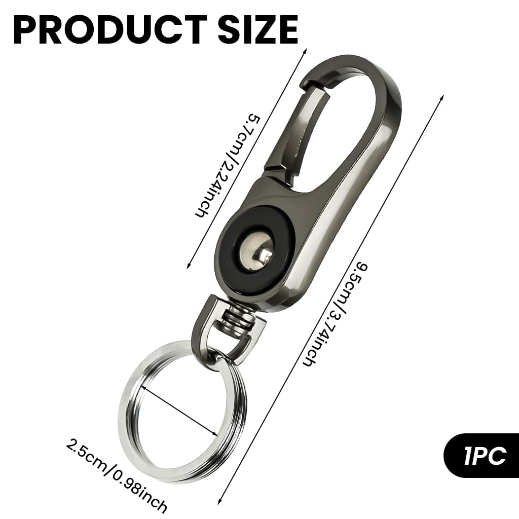 Zibuyu Mens Key Chain with Dual Rings for Car and Home Keys featuring Zinc Alloy Silver Finish