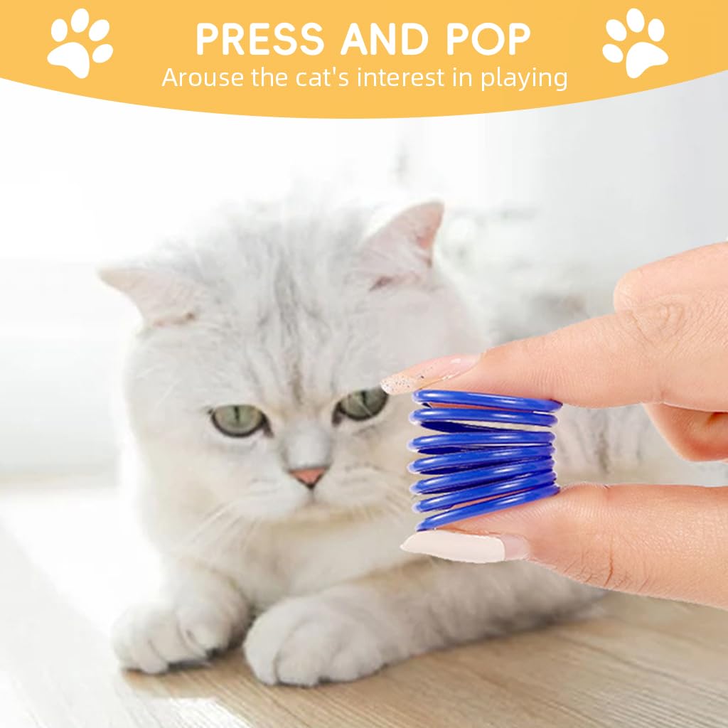 Qpets Cat Spring Toys for Indoor Play with 9cm Coil Design and ABS Material | 8 Pack