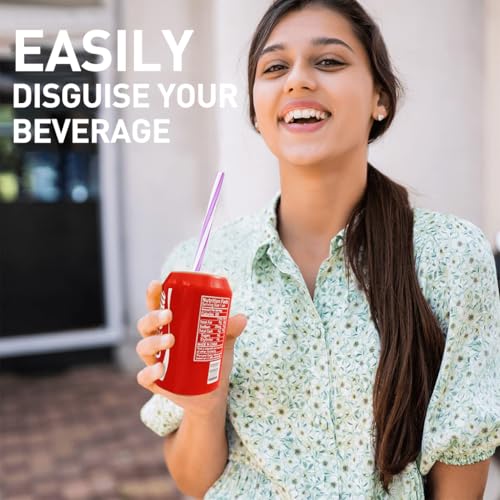HASTHIP® 9PCS 335ml Beverage Can Sleeves Anti-Slip Zip-top Wraps Creative Elastic Silicone Fit for Beverage