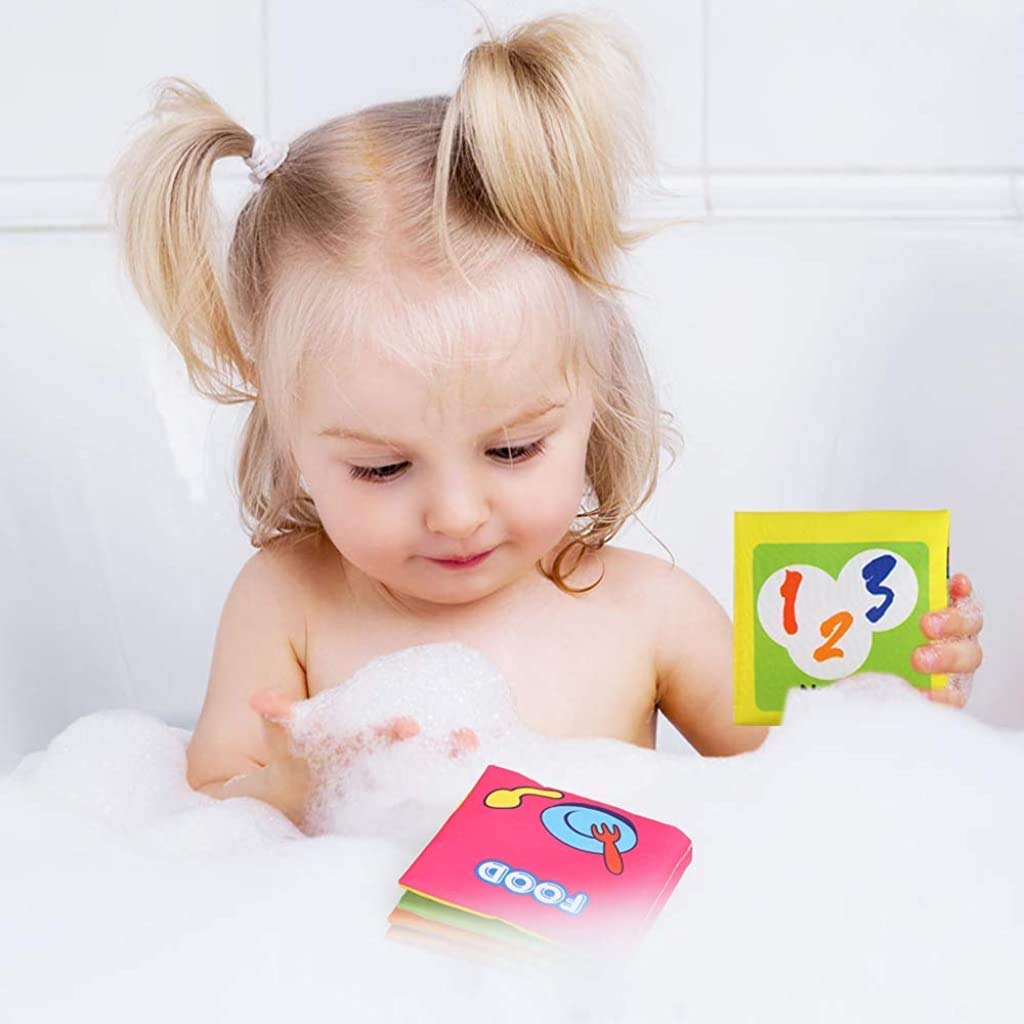 SNOWIE SOFT 6Pcs Cloth Books for Baby 6-12 Months Fun Themed Cloth Books Interactive Sensory Books Early Learning Educational Tools Travel Baby Quiet Book Busy Book Play Book Shower Gift