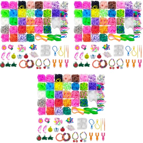 PATPAT® Rubber Band Bracelet Making Kit 7500PCS Loom Bands for Kids Girls Rainbow Looms Craft Friendship Set with Braiding Tools Letter Beads Cute Pendants