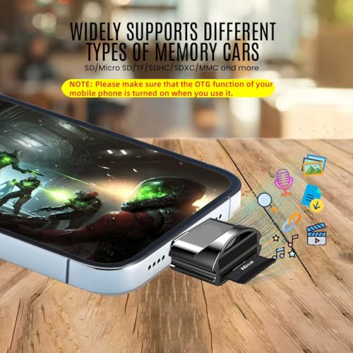 Verilux® TF Card Reader Type C Micro SD Card Reader Travel with Keychain USB C to OTG Memory Compatible with Phone Function Instant 3PCS