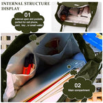 PALAY® Tote Bag Corduroy Solid Color Hand Bag for Women Shoulder Bag for Shopping, Commuting, Shopping Bag, Large Grocery Bag, Dark Green