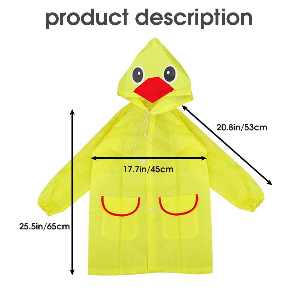 GUSTAVE Raincoat for Kids featuring Drawstring Hood and Pockets | Polyester Yellow 3–7Y