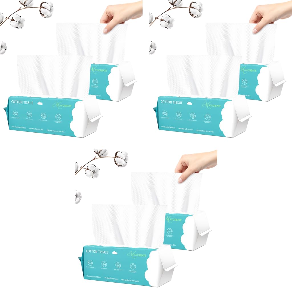 MAYCREATE Face Towel for Daily Use with 70 Count 7.87x7.87 in Soft Cotton | Makeup Removal