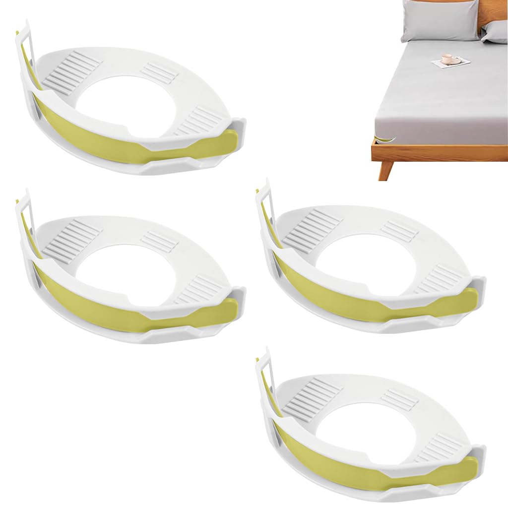 HASTHIP Fitted Sheet Fasteners for Secure Bedding with Curved Clamp Design | Pack of 4