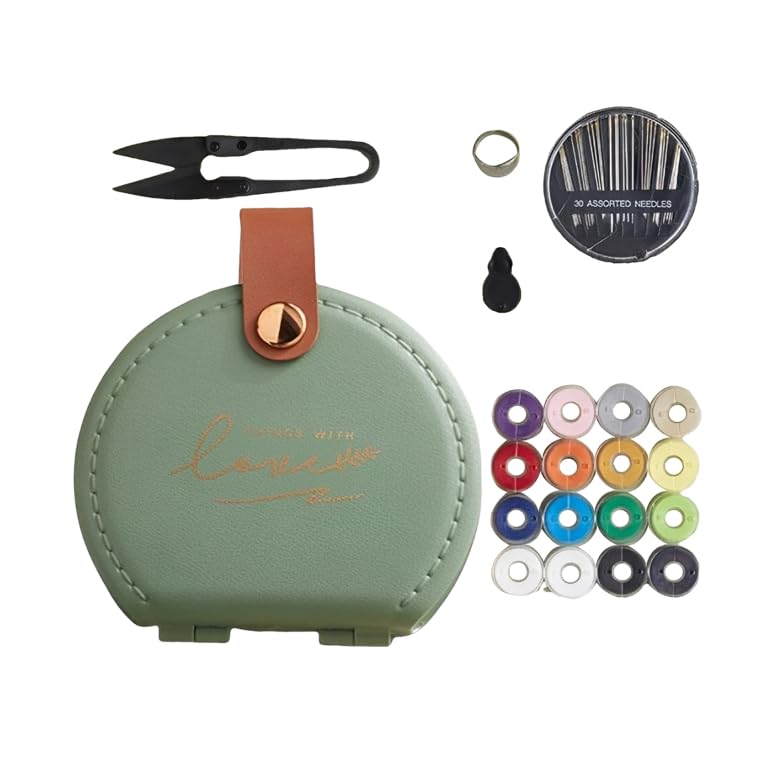 ZIBUYU Mini Portable Sewing Kit for Home and Travel with Pincushion Organizer | Compact Storage Box for Needles Threads and Accessories