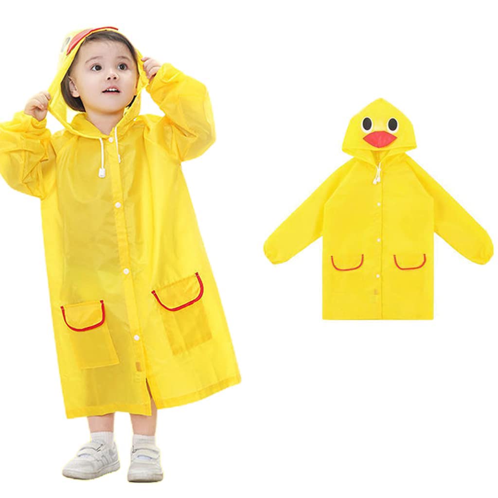 GUSTAVE Raincoat for Kids featuring Drawstring Hood and Pockets | Polyester Yellow 3–7Y