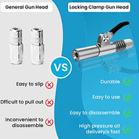 STHIRA® Grease Gun Coupler, Strong Lock Release Grease Coupler with 12" Spring Flex Hose, 12000 PSI Quick Release Metal Grease Gun Couplers Compatible with All Grease Guns 1/8" NPT