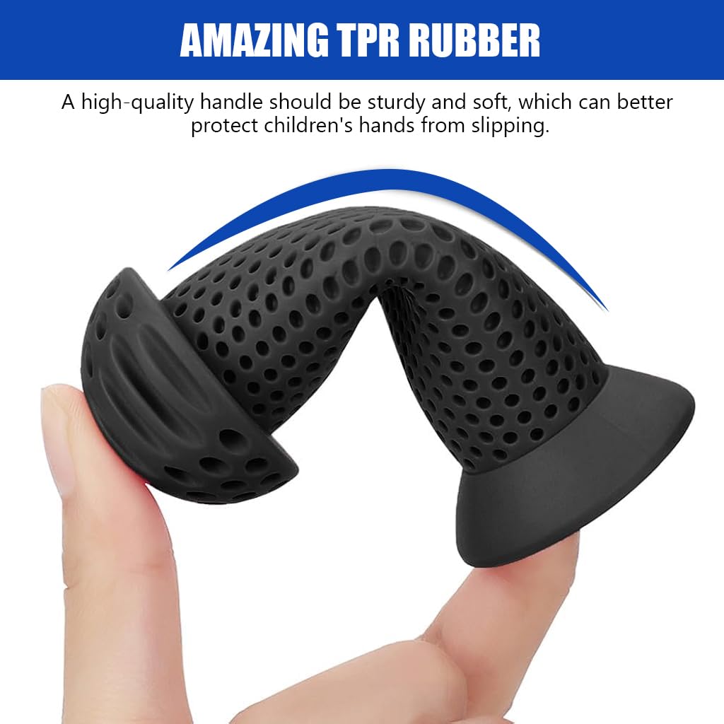 Proberos Bike Handle Grips for Kids featuring 3.9 in Porous Anti Slip Silicone | Black